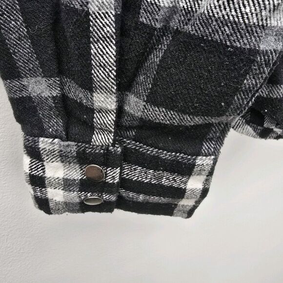Urban Groove Buffalo Plaid Flannel Shirt Black White Sz Large (A9) - Picture 7 of 7